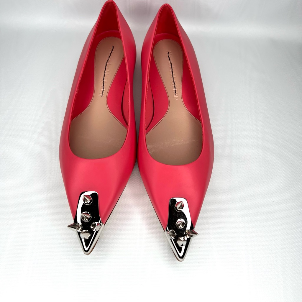 Alexander Mcqueen Punk Stud Leather Ballet Flats